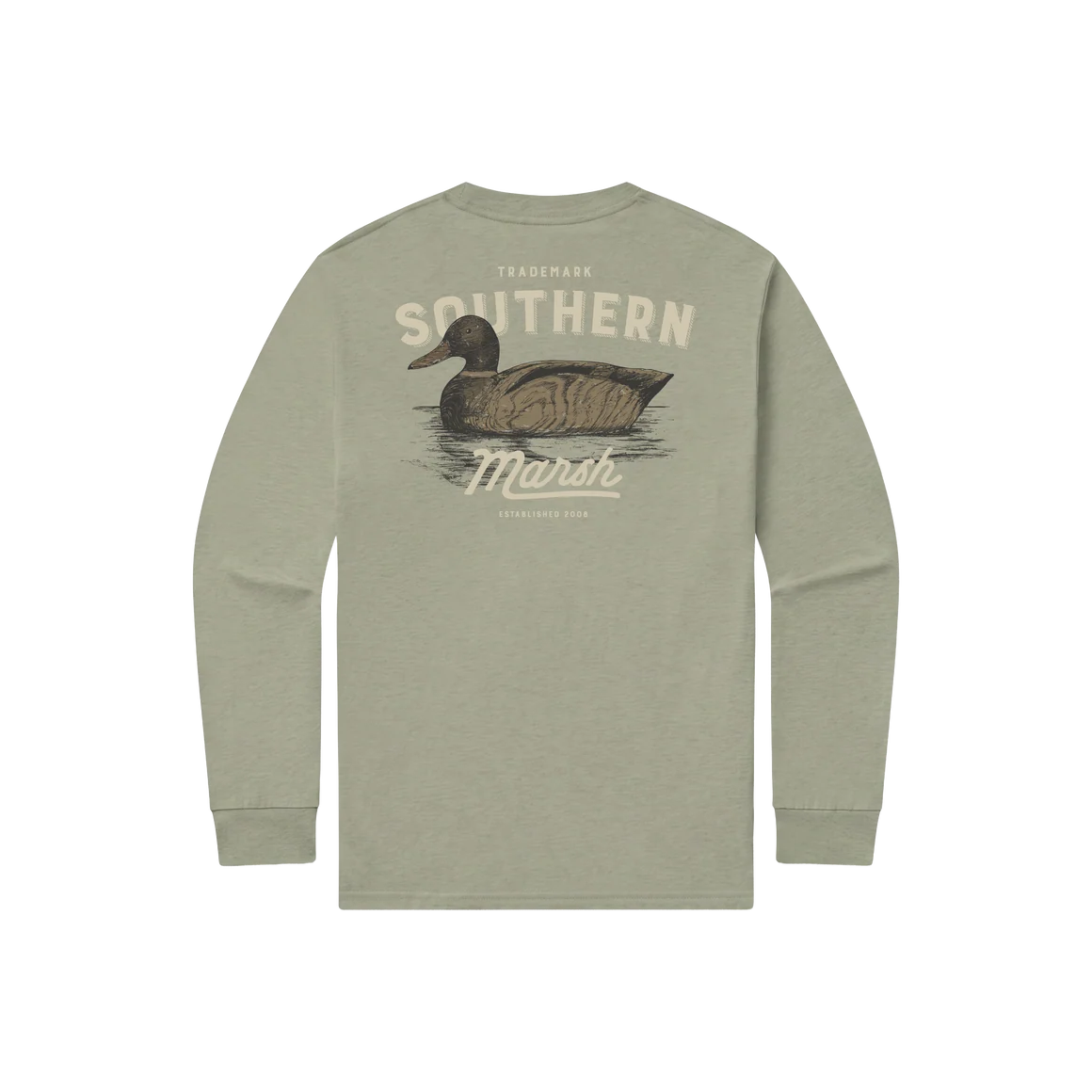SOUTHERN MARSH COLLECTION Men's Tees Southern Marsh SEAWASH Tee - Vintage Duck Decoy - In Position - Long Sleeve