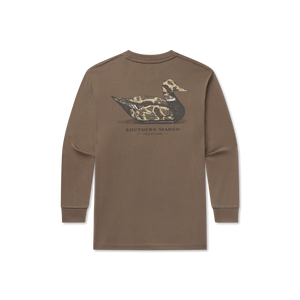 SOUTHERN MARSH COLLECTION Men's Tees Southern Marsh Youth Vintage Duck Decoy Tee - Camo Tee - Long Sleeve
