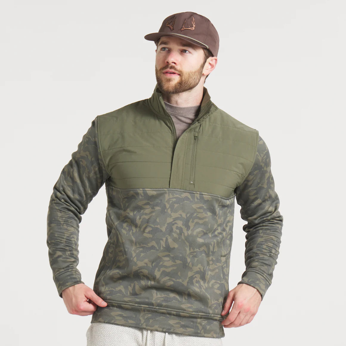 SOUTHERN MARSH COLLECTION Mens Jackets Southern Marsh Harris Stretch Pullover - Duck Camo || David's Clothing