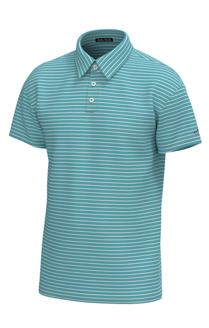 Southern Point Co. Men's Polo COASTAL WATER / S Southern Point Horizon Stripe Performance Polo P329