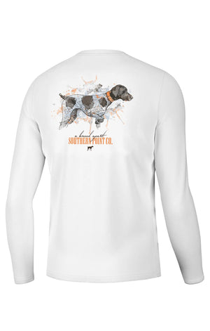 Southern Point Co. Men's Tees Southern Point Splatter Series Dog Long Sleeve Tee || David's Clothing 