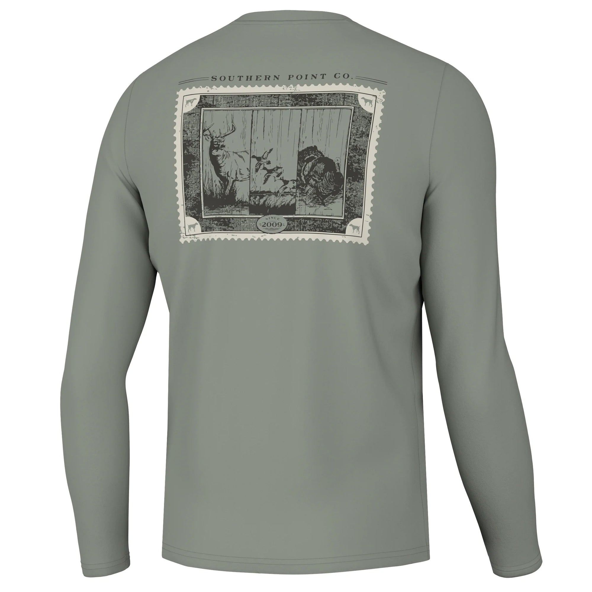 Southern Point Co. Men's Tees Southern Point Wild Life Stamp Long Sleeve Tee || David's Clothing