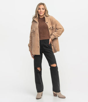 SOUTHERN SHIRT CO. Women Jackets Southern Shirt Feather Knit Shacket || David's Clothing