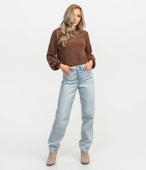 SOUTHERN SHIRT CO. Women's Sweaters Southern Shirt Cropped Feather Knit Sweater || David's Clothing