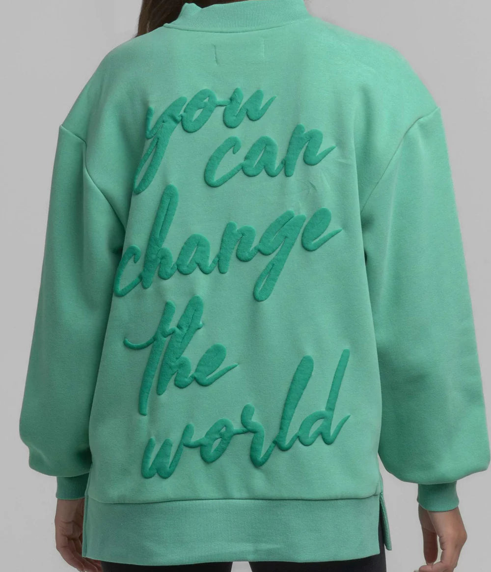 SOUTHERN SHIRT CO. Women's Sweatshirt Southern Shirt Happy Thoughts Puff Print Sweatshirt - Aloe