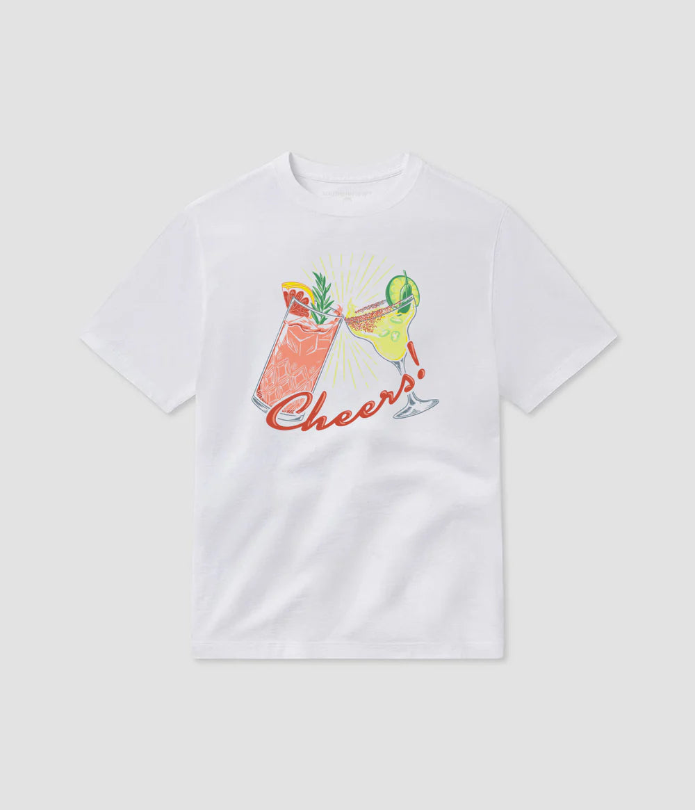 SOUTHERN SHIRT CO. Women's Tee Southern Shirt Cheers Tee - Bright White || David's Clothing