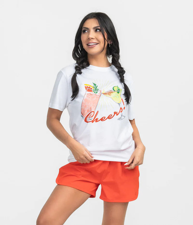 SOUTHERN SHIRT CO. Women's Tee Southern Shirt Cheers Tee - Bright White || David's Clothing