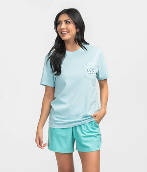 SOUTHERN SHIRT CO. Women's Tee Southern Shirt Sunset Cruise Tee SS - Aquamarine