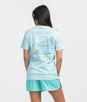 SOUTHERN SHIRT CO. Women's Tee Southern Shirt Sunset Cruise Tee SS - Aquamarine