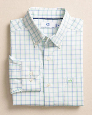 SOUTHERN TIDE 11-Mens Woven Shirt Southern Tide Habersham Plaid Intercoastal Long Sleeve Sport Shirt