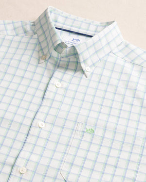 SOUTHERN TIDE 11-Mens Woven Shirt Southern Tide Habersham Plaid Intercoastal Long Sleeve Sport Shirt