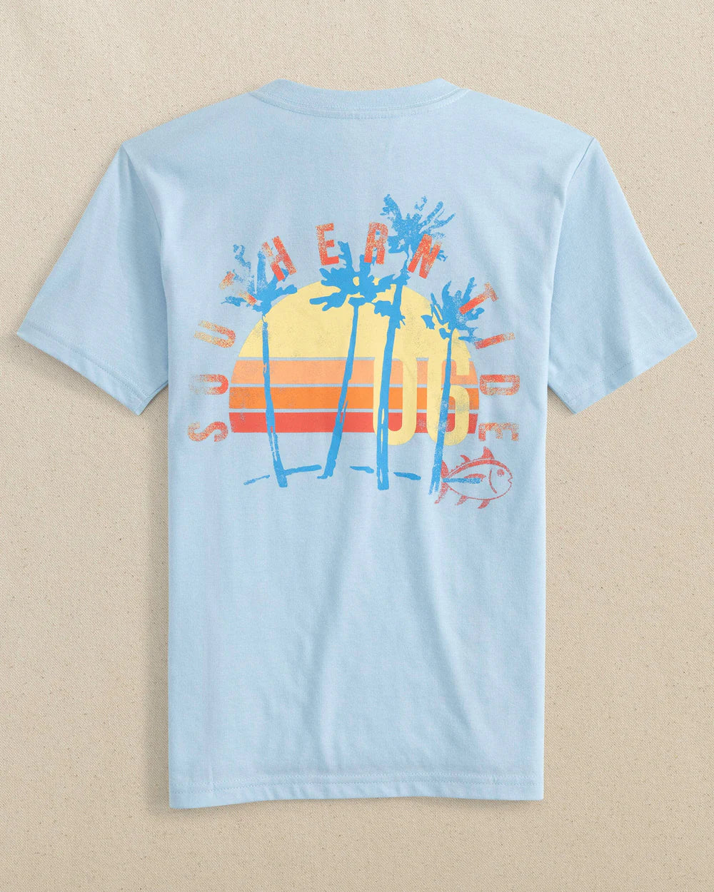 SOUTHERN TIDE Kid's Tees Southern Tide Kids Sunset Palms Short Sleeve T-Shirt || David's Clothing