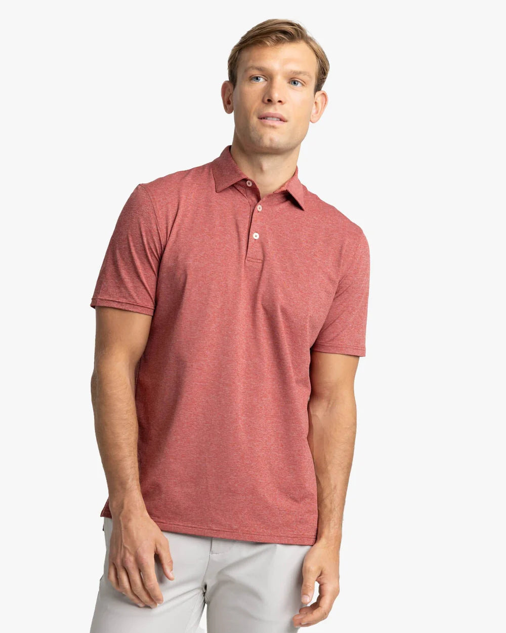SOUTHERN TIDE Men's Polo HTH RED / M Southern Tide brrr°-eeze Heather Performance Polo Shirt || David's Clothing 103482911