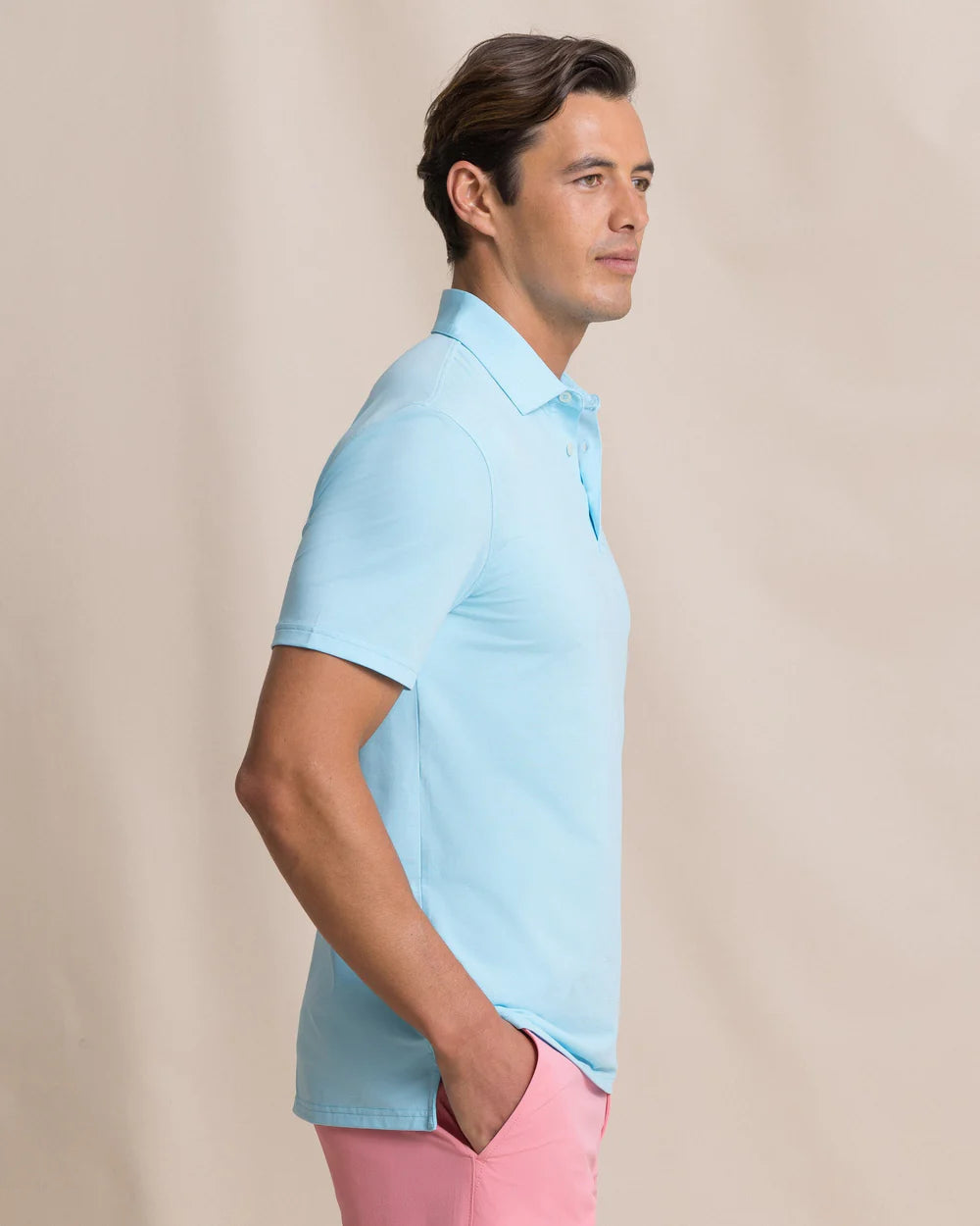 SOUTHERN TIDE Men's Polo Southern Tide Coastal Breeze Heather Performance Polo