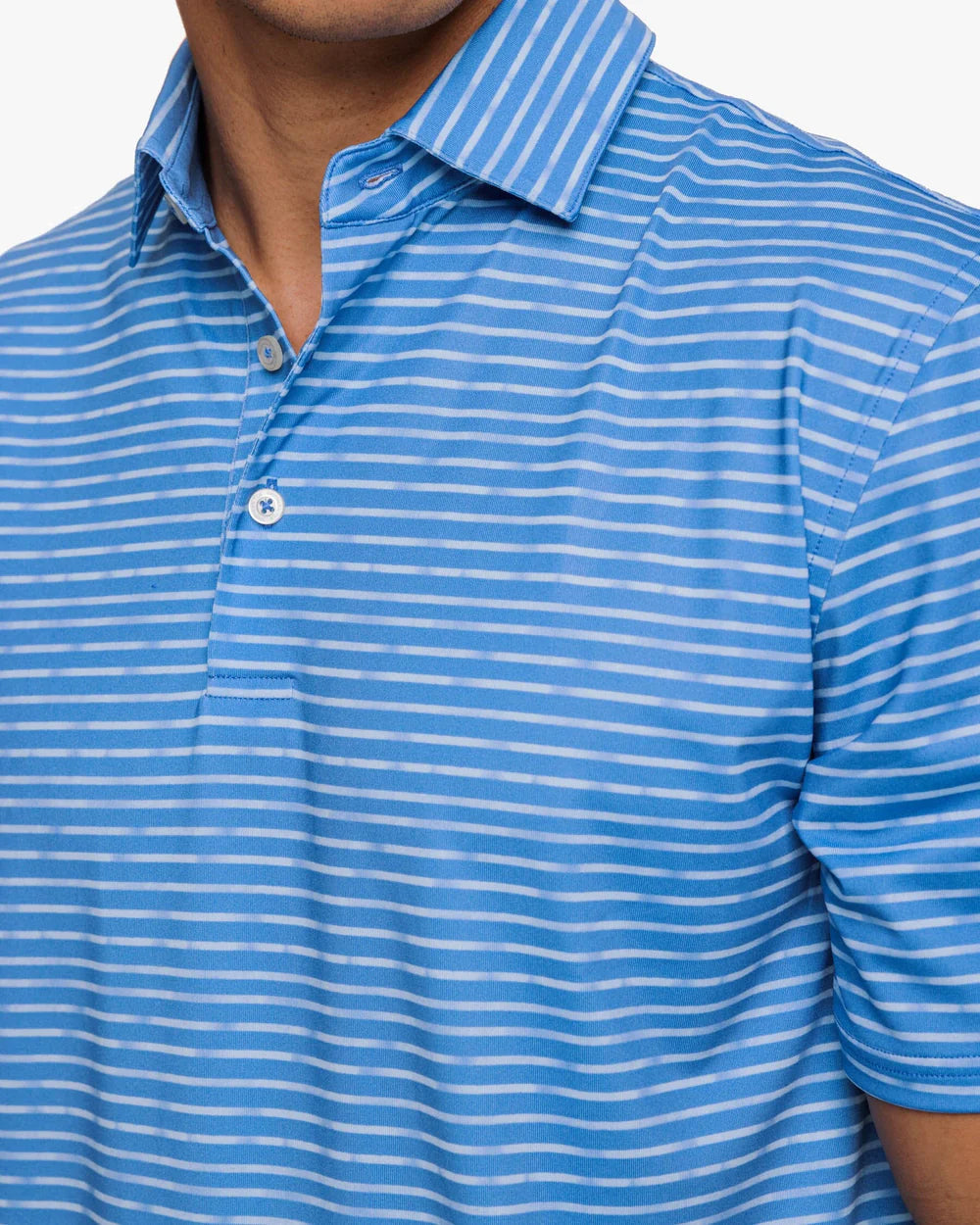 SOUTHERN TIDE Men's Polo Southern Tide Driver Wymberly Stripe Performance Polo Shirt || David's Clothing