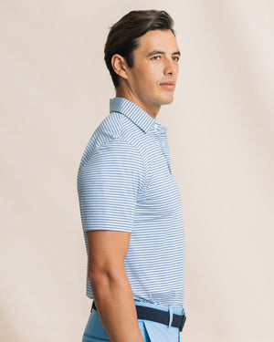 SOUTHERN TIDE Men's Polo Southern Tide Pelican Landing Stripe Coastal Breeze® Performance Polo