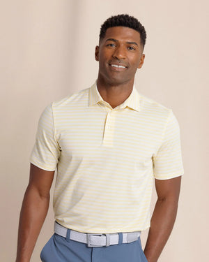 SOUTHERN TIDE Men's Polo TUSCAN SUN / S Southern Tide Driver Sevilla Stripe Polo 114732846