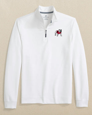 SOUTHERN TIDE Men's Pullovers WHITE / S Peter Millar Georgia Bulldogs Schooner Quarter Zip || David's Clothing 11109WUGA