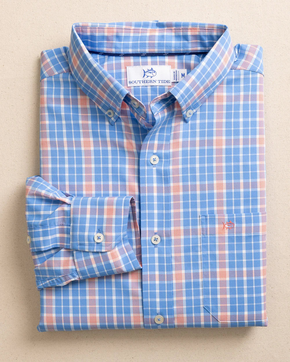 SOUTHERN TIDE Men's Sport Shirt BOAT BLUE / M Southern Tide Beckenham Plaid Intercoastal Long Sleeve Sport Shirt 114461930