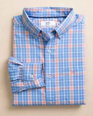 SOUTHERN TIDE Men's Sport Shirt BOAT BLUE / M Southern Tide Beckenham Plaid Intercoastal Long Sleeve Sport Shirt 114461930