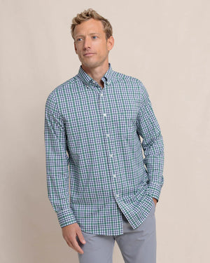 SOUTHERN TIDE Men's Sport Shirt MINERAL RED / S Southern Tide brrr°® Intercoastal Haywood Plaid Sport Shirt || David's Clothing 11161MR