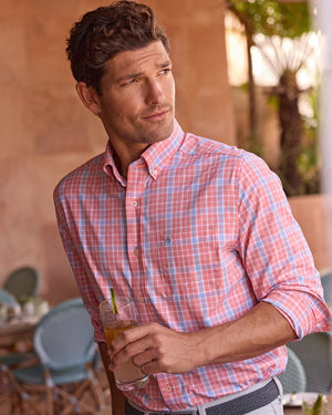 SOUTHERN TIDE Men's Sport Shirt Southern Tide Beckenham Plaid Intercoastal Long Sleeve Sport Shirt