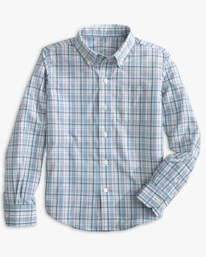 SOUTHERN TIDE Men's Sport Shirt Southern Tide Boys Patton Plaid Intercoastal Long Sleeve Sportshirt || David's Clothing