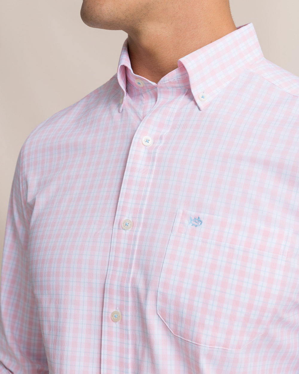 SOUTHERN TIDE Men's Sport Shirt Southern Tide Precheck Plaid Coastal Breeze Sport Shirt