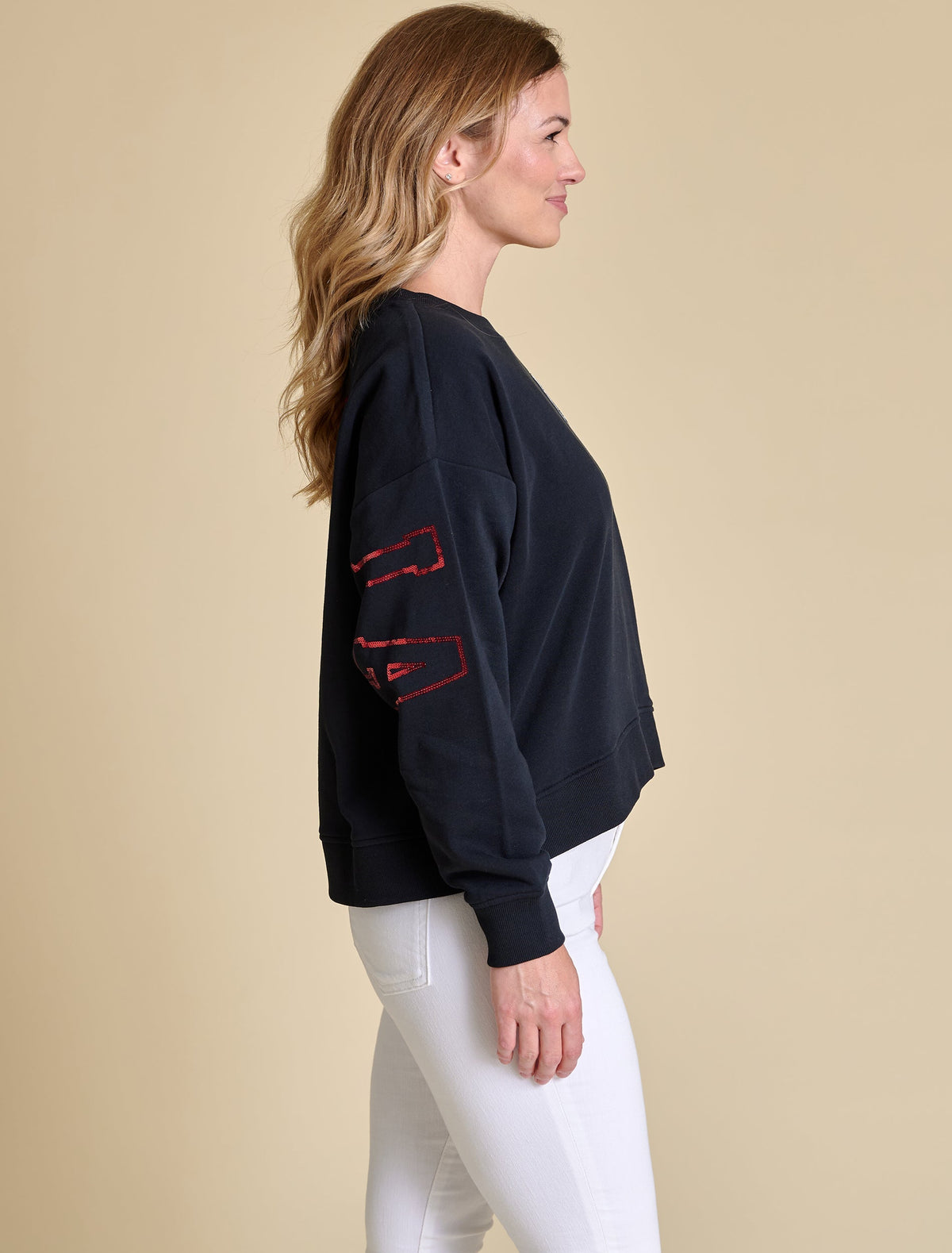 STEWART SIMMONS Women's Top Stewart Simmons Georgia The Sequin Boxy Sweatshirt