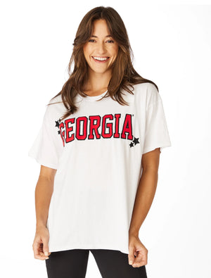 STEWART SIMMONS Women's Top The Georgia Varsity Grand Tee || David's Clothing