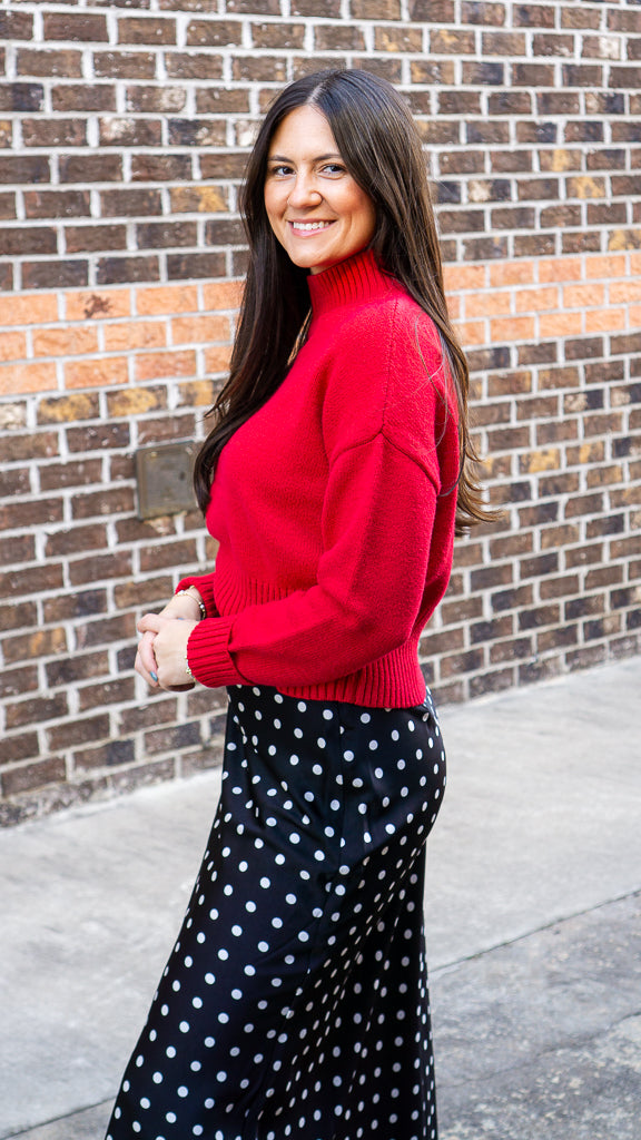 STORIA Women's Skirts Polka Satin Skirt