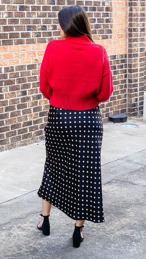 STORIA Women's Skirts Polka Satin Skirt