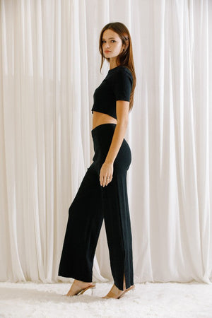 STORIA Women's Top Monochromatic Square Cropped Top || David's Clothing