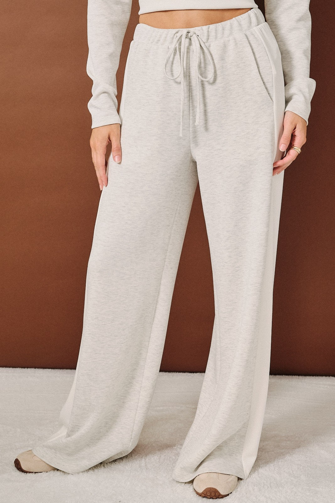 SUNDAY EDITION Women's Pants High Waist Contrast Side Panel Scuba Wide Leg Pants