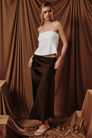 SUNDAY EDITION Women's Skirts Bias Satin Midi Skirt