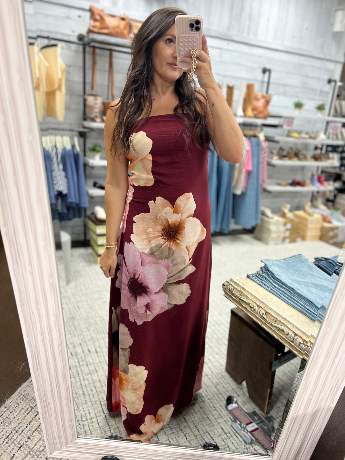 TCEC Women's Dress Strapless Floral Dress