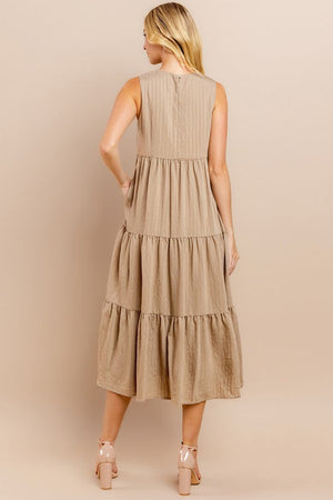 TCEC Women's Dresses Tiered Midi Dress || David's Clothing