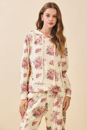 TCEC Women's Top Floral Print Hoodie