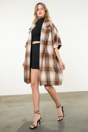 THML Women Jackets Plaid Coat || David's Clothing