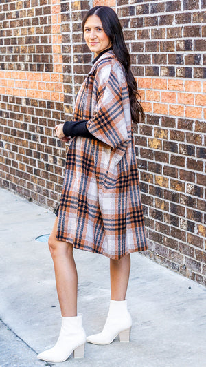 THML Women Jackets Plaid Coat || David's Clothing