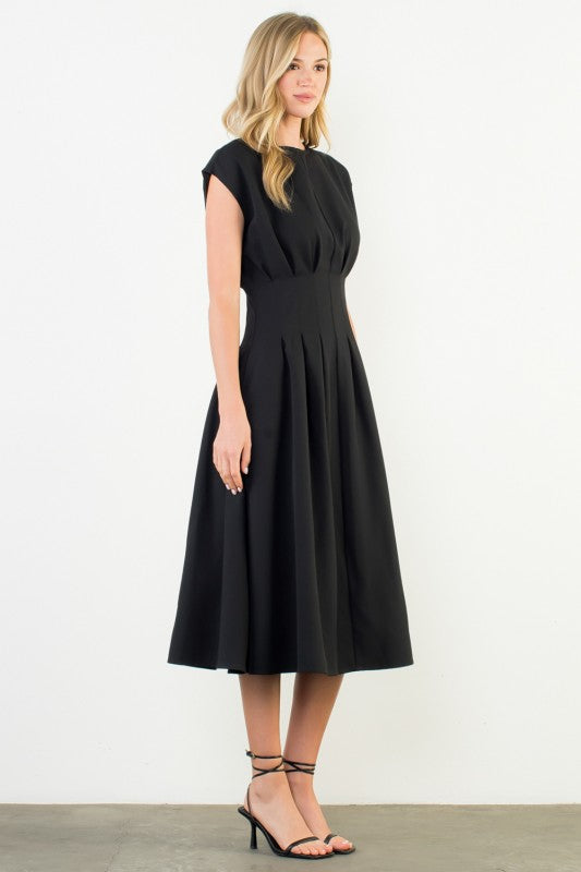 THML Women's Dresses Pleated Detail Maxi Dress