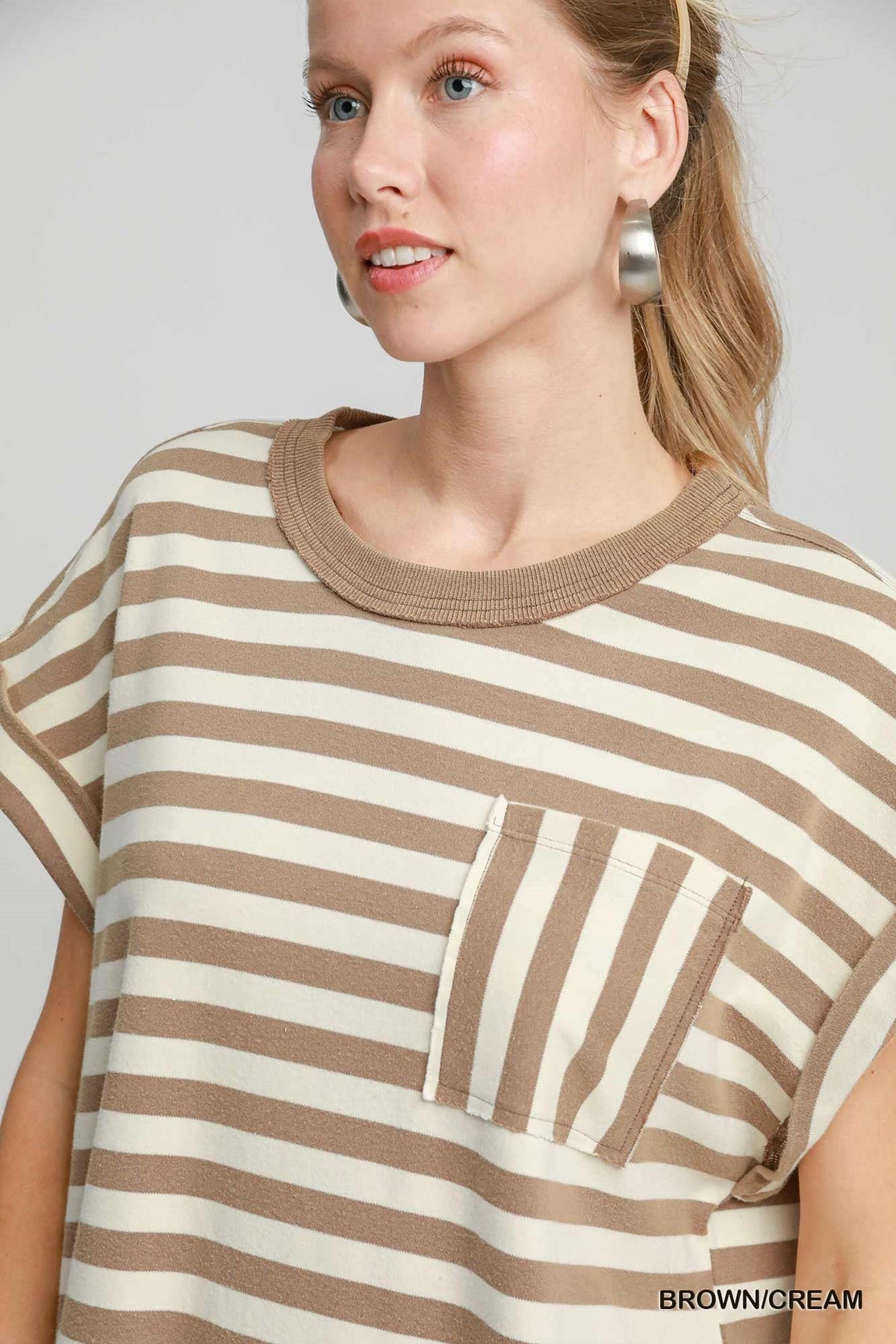 UMGEE USA Women's Dresses Striped Mineral Washed Dress || David's Clothing