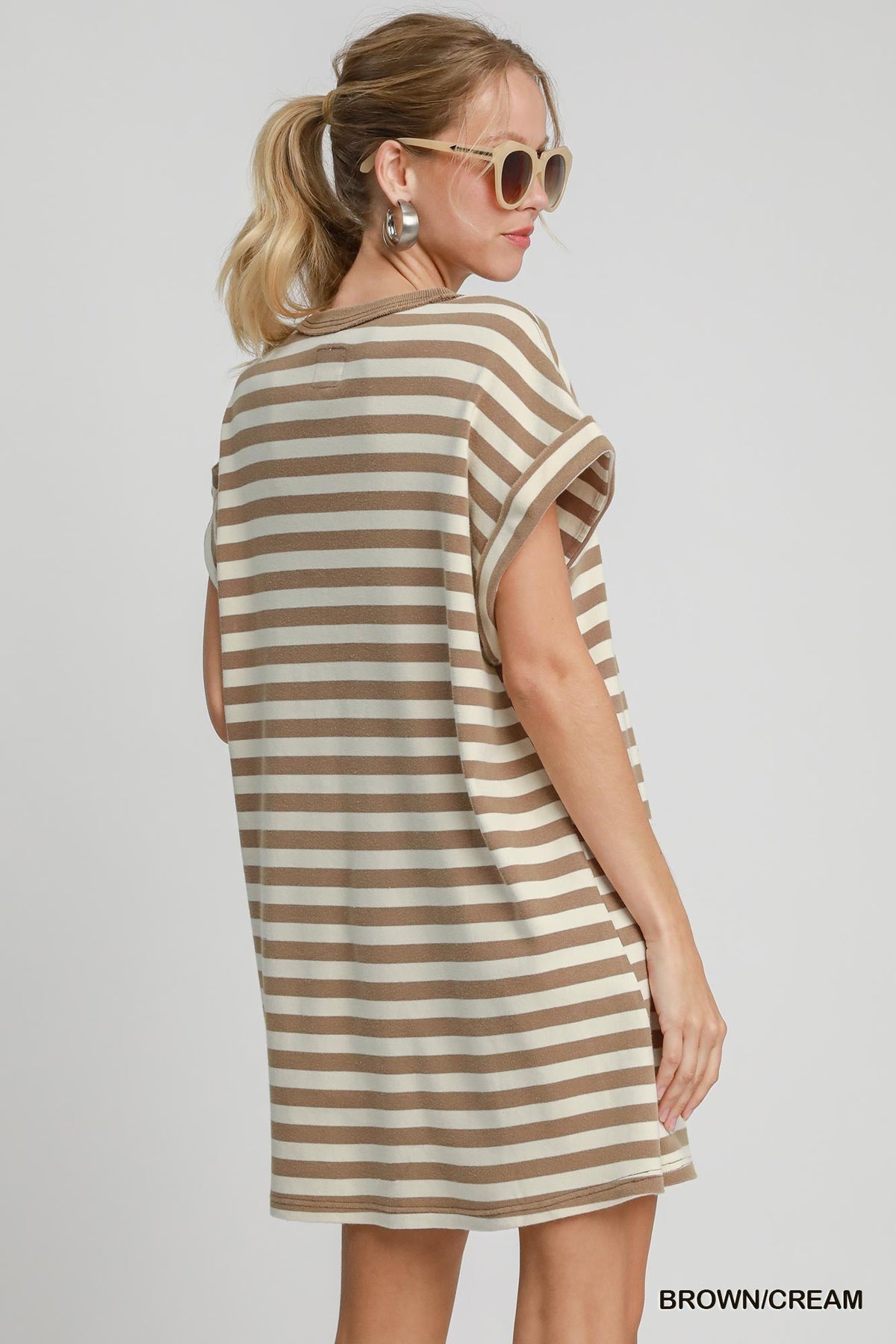 UMGEE USA Women's Dresses Striped Mineral Washed Dress || David's Clothing