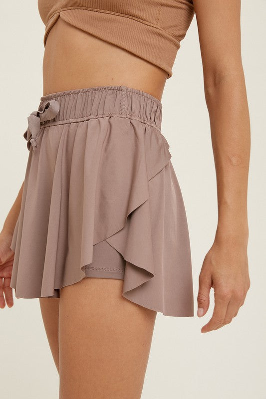 WISHLIST Women's Skirts Lightweight Flowy Drawstring Skort || David's Clothing