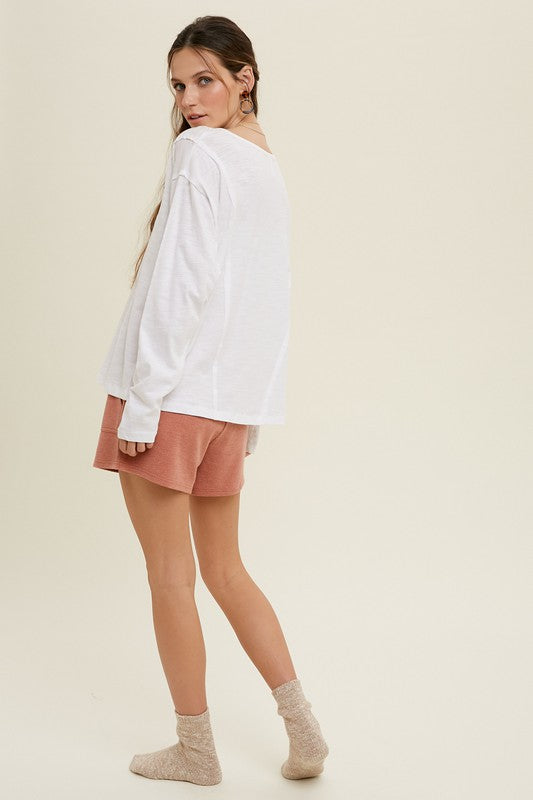 WISHLIST Women's Top Button-Up Cotton Slub Top || David's Clothing