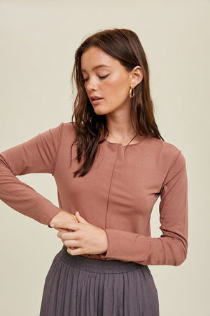 WISHLIST Women's Top Knit Top With Reverse Stitch Detail || David's Clothing
