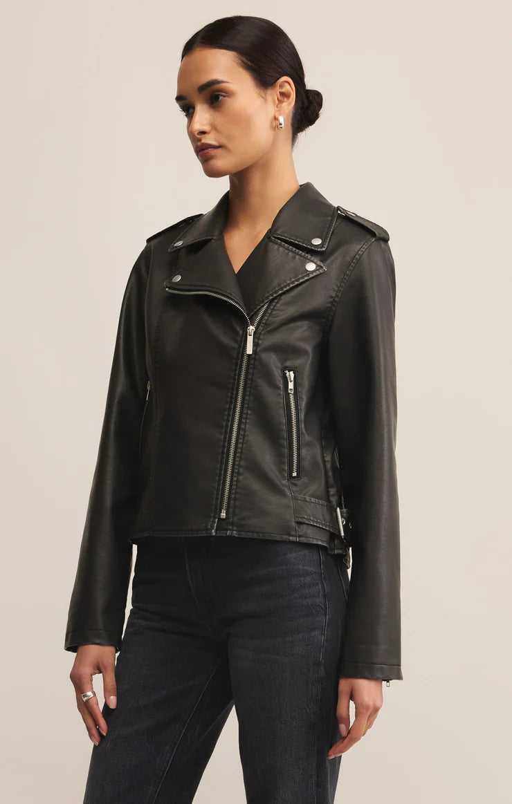 Z SUPPLY Women Jackets Z Supply Alchemy Moto Faux Leather Jacket || David's Clothing