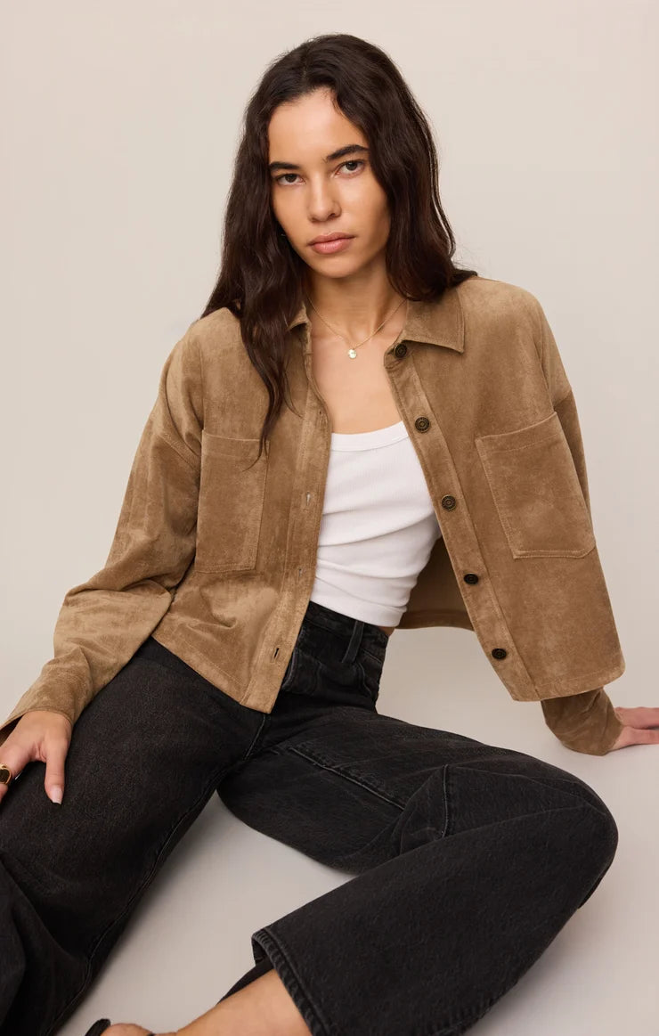 Z SUPPLY Women Jackets Z Supply All Day Cropped Suede Jacket