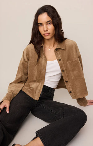 Z SUPPLY Women Jackets Z Supply All Day Cropped Suede Jacket