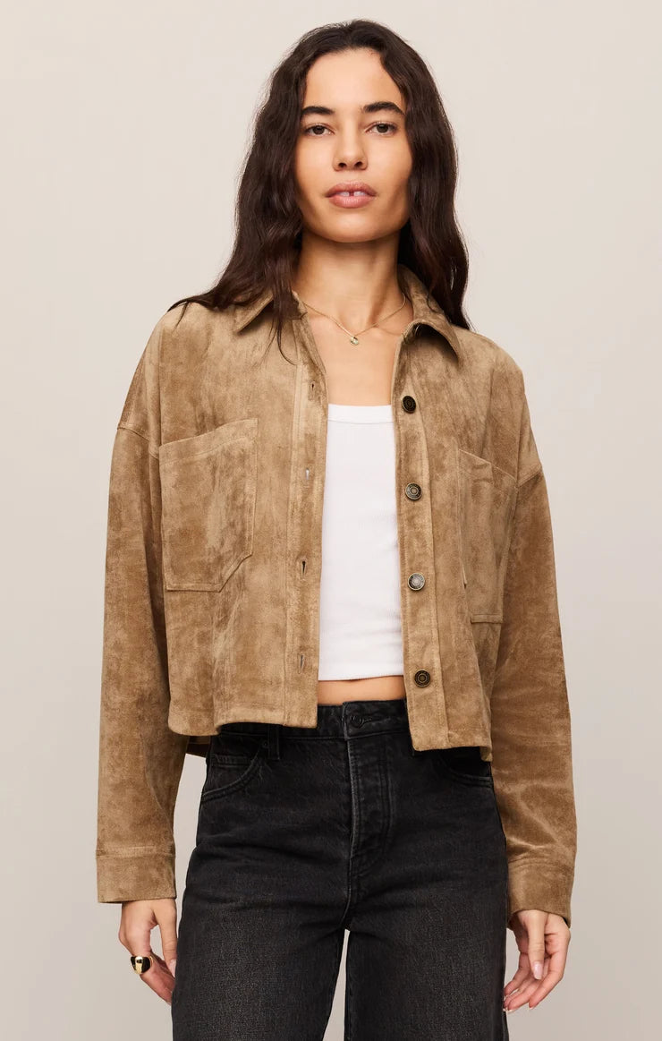 Z SUPPLY Women Jackets Z Supply All Day Cropped Suede Jacket